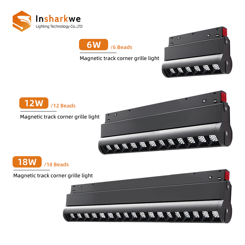 Magnetic Track light - Magnetic Rotating Angle Grille light 6W 12W 18W ...